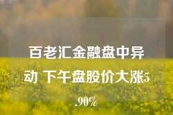 百老汇金融盘中异动 下午盘股价大涨5.90%