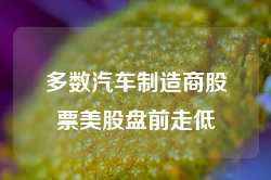 多数汽车制造商股票美股盘前走低