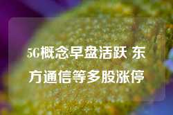 5G概念早盘活跃 东方通信等多股涨停