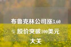 布鲁克林公司涨3.60% 股价突破100美元大关