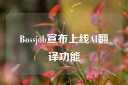 Bossjob宣布上线AI翻译功能