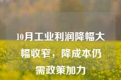 10月工业利润降幅大幅收窄，降成本仍需政策加力