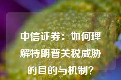 中信证券：如何理解特朗普关税威胁的目的与机制？