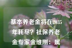 基本养老金将在2035年耗尽？社保养老金专家金维刚：属于误解、误读和误导