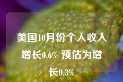 美国10月份个人收入增长0.6% 预估为增长0.3%